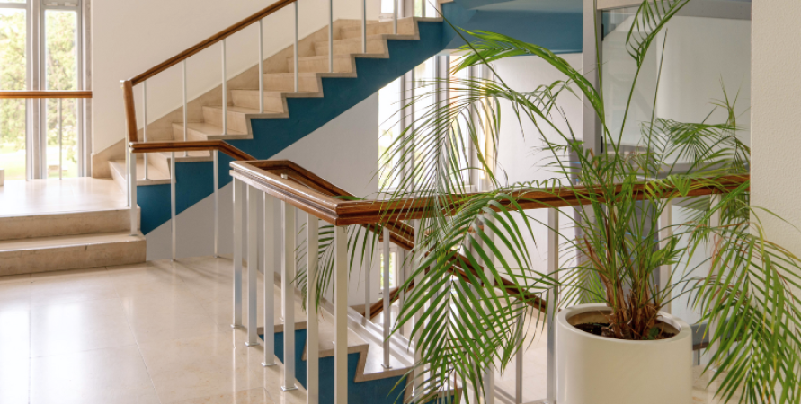 Fotografia do interior da escola.