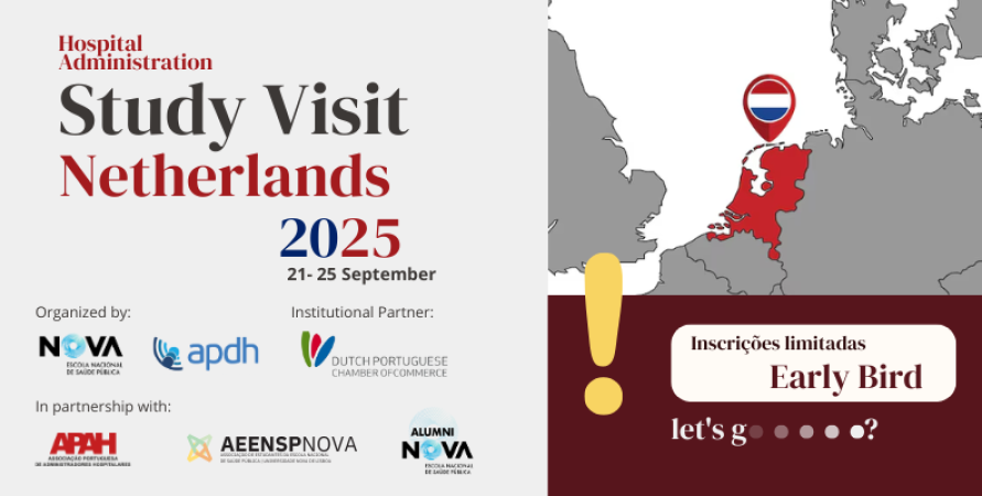 Imagem com os logótipos dos organizadores e parceiros e com uma imagem do mapa dos Países Baixos.